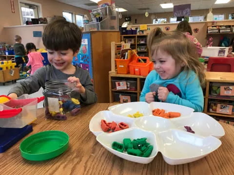 kids eating at a table