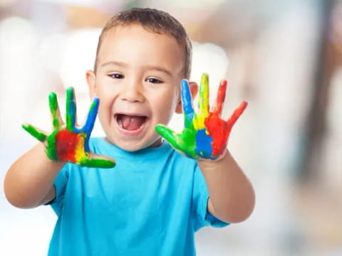a child with his mouth open