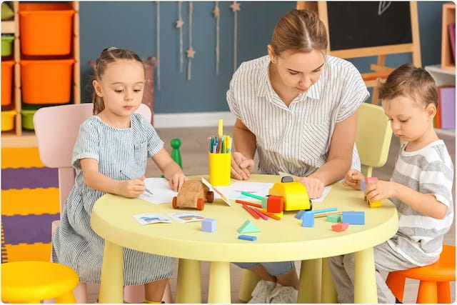 a group of children playing with toys