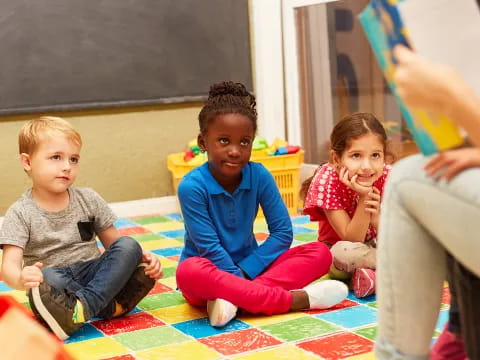 a group of children sitting on the floor