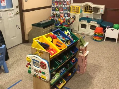 a room with toys and toys