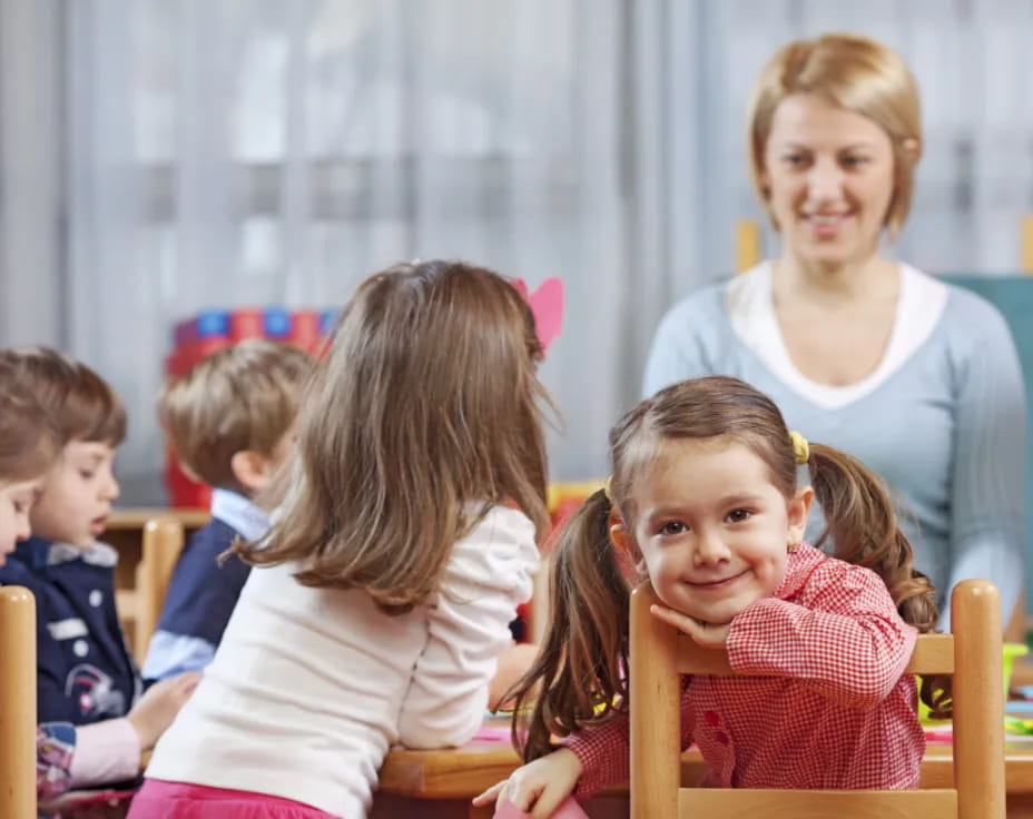 a person and several children