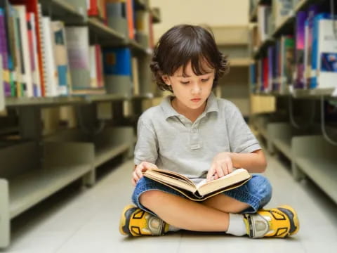 a child reading a book