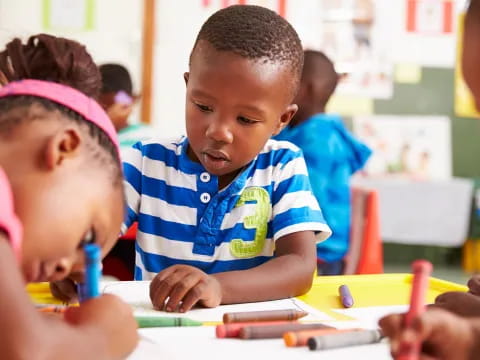 a few children in a classroom