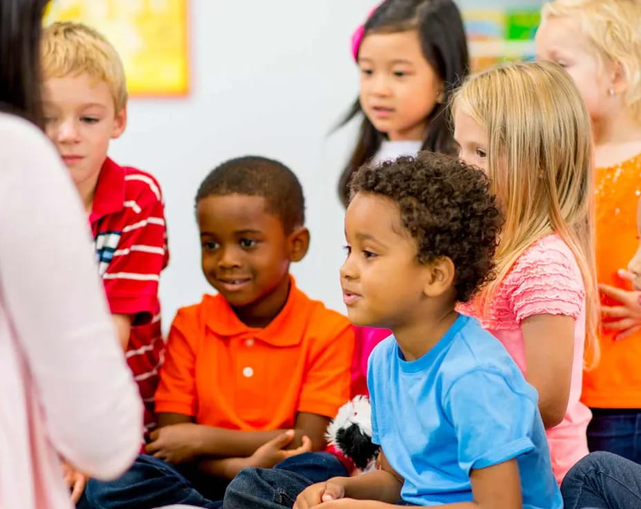 a group of children sitting together