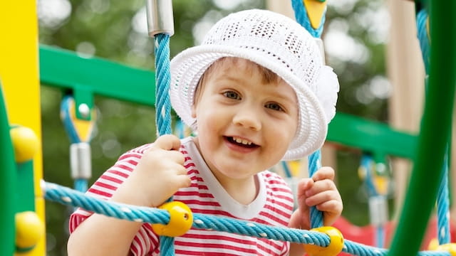 a baby on a playground