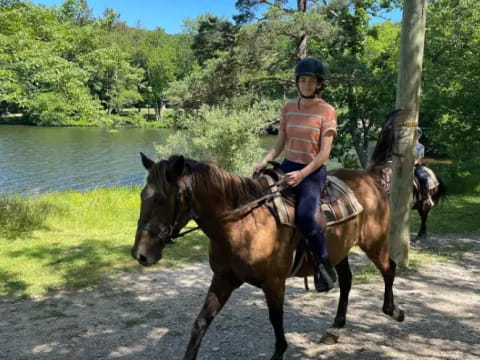 a man riding a horse