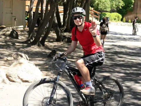 a person riding a bicycle