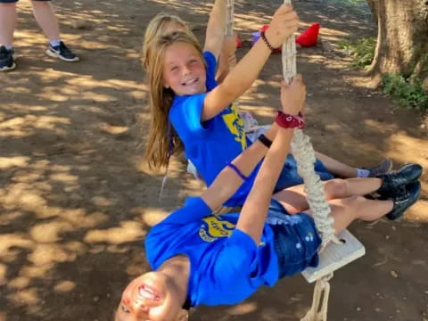 a girl on a swing