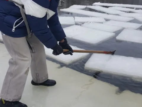 a person shoveling snow