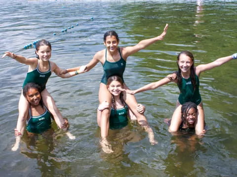 a group of women in the water