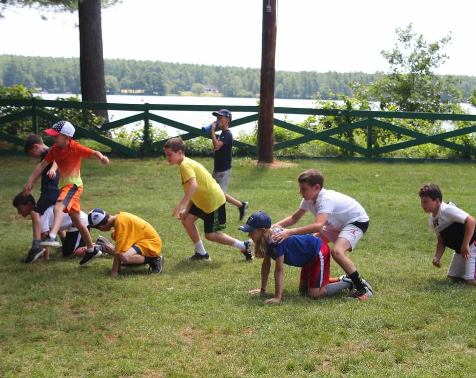 a group of people playing rugby