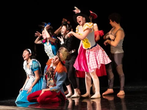 a group of people dancing