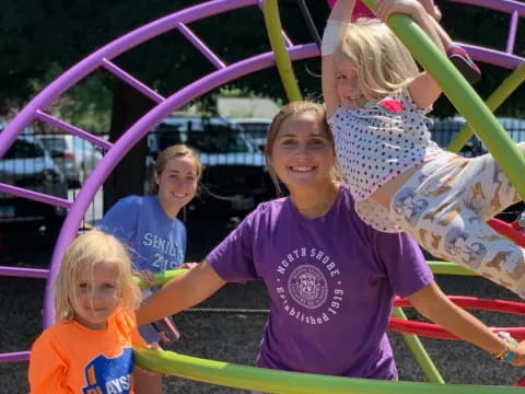 a group of kids on a playground