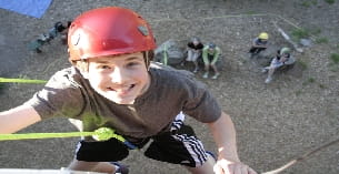 a boy wearing a helmet