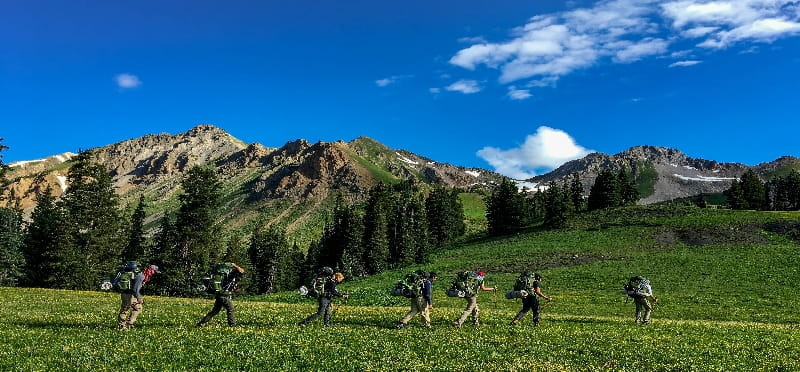 a group of people in a field