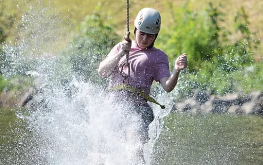 a man water skiing