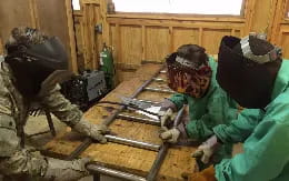 a group of people in a room