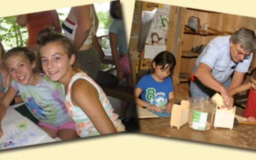 a group of people sitting at a table