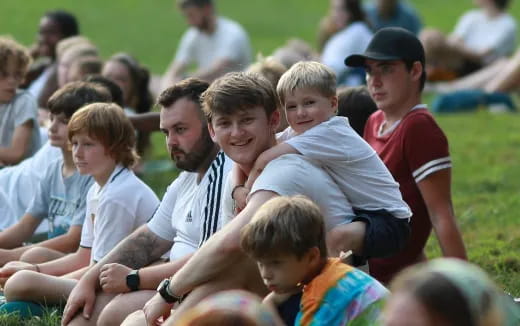 a group of people sitting together