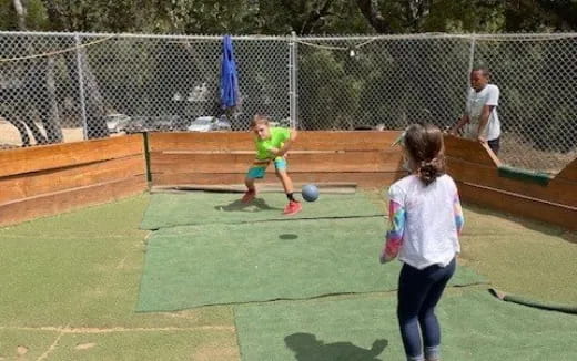 a girl playing football