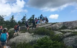 a group of people hiking