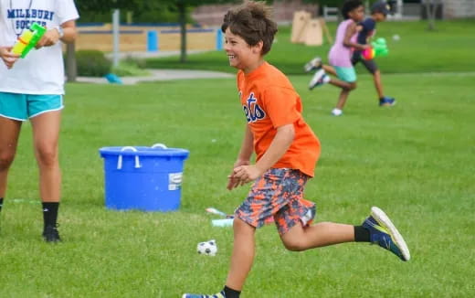 a boy playing football