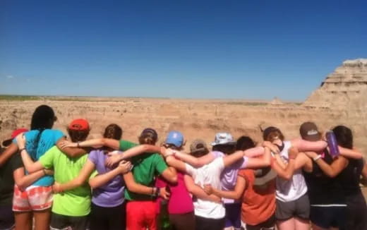 a group of people standing together