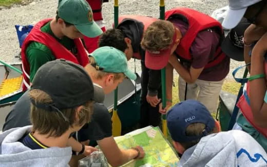 a group of people in a circle