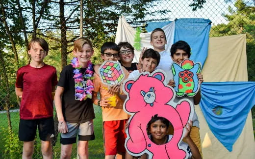 a group of people posing for a photo