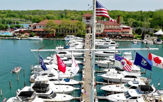 a marina full of boats