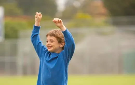 a person in a blue shirt