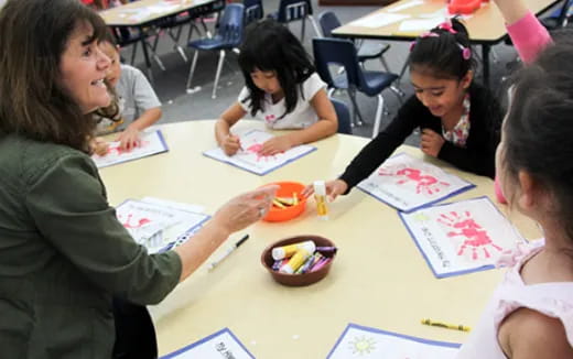 a group of people sitting at a table