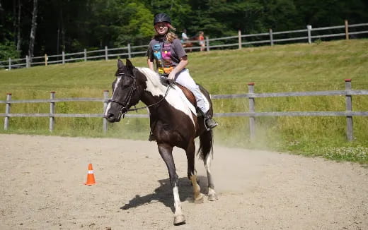 a person riding a horse