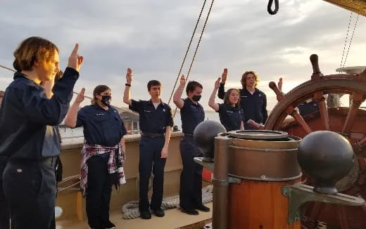 a group of people on a boat