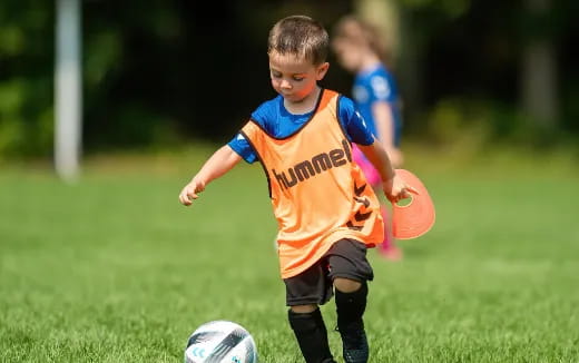 a boy playing football