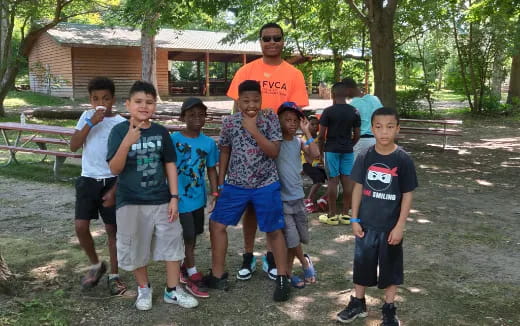 a group of people posing for a photo