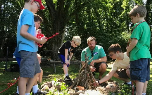 a group of people outside
