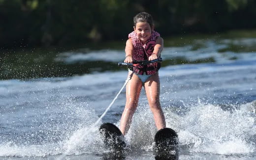 a man water skiing