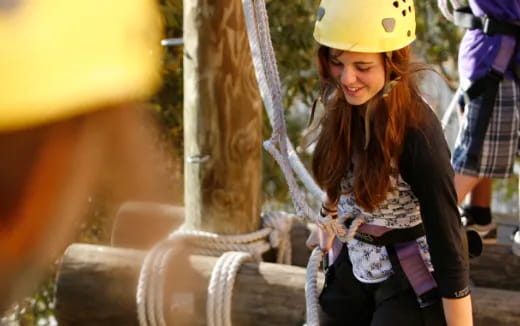 a person wearing a hard hat