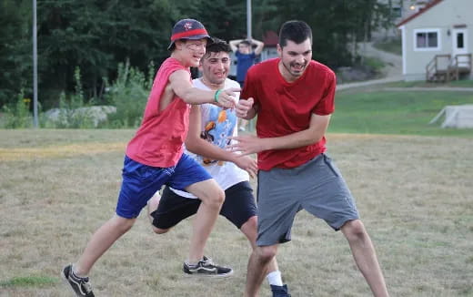 a group of men running