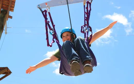 a person on a swing