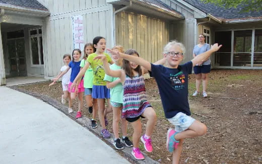 a group of people outside