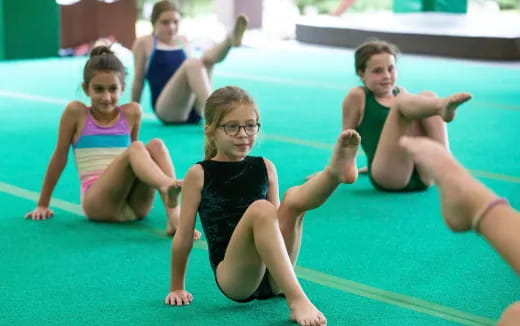 a group of women exercising