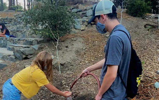 a person and a child outside