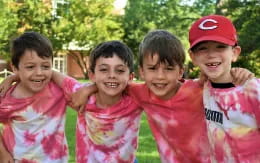 a group of children smiling