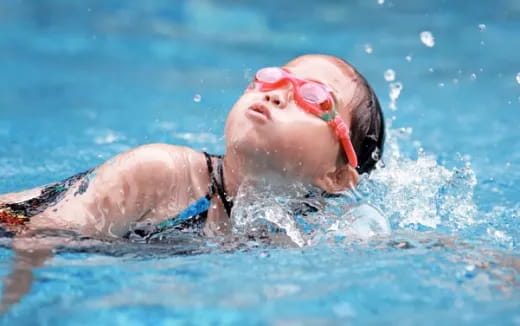 a person swimming in water