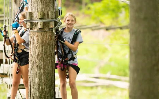 a woman on a swing