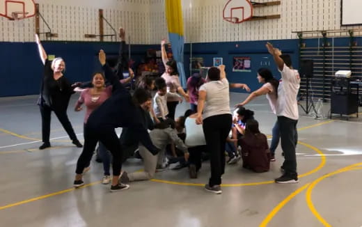 a group of people dancing