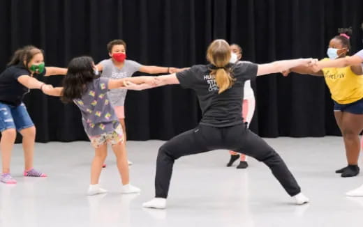 a group of people dancing